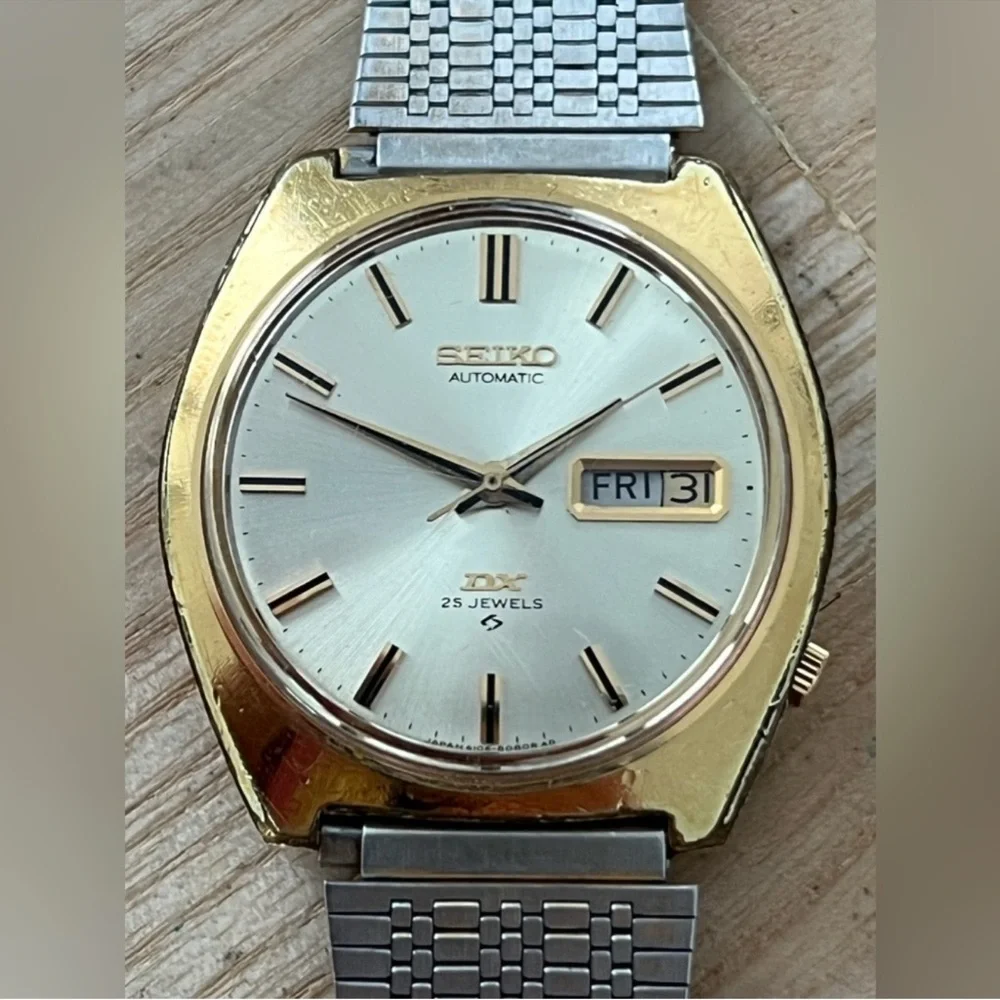 Seiko DX Automatic 25 Jewels Super Rare Vintage Men's Watch Gold Plated Case